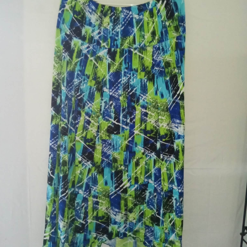 Abstract Blue and Green Women's Skirt